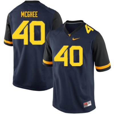 Men's West Virginia Mountaineers NCAA #40 Kolton McGhee Navy Authentic Nike Stitched College Football Jersey IK15B76VW